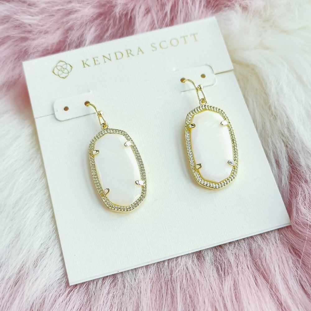 Kendra Scott Gold Dani White Pearl Earrings